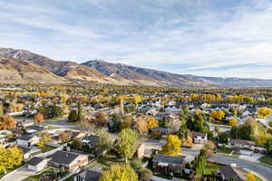 Drone / aerial view with a mountain view