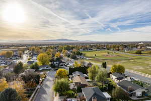 View of aerial view at dusk