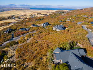 Bird's eye view featuring a mountain view