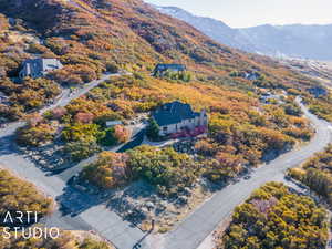 Bird's eye view featuring a mountain view