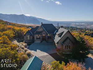 View of front facade with a mountain view