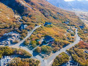 Birds eye view of property featuring a mountain view