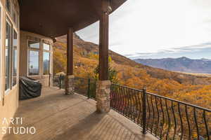 Exterior space with a mountain view