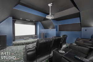 View of carpeted cinema room