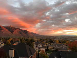 Mountain/valley view at dusk.