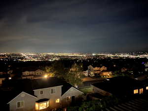 View of the city at night.