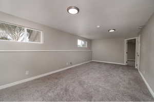 View of carpeted spare room