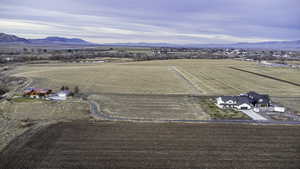 Aerial view featuring a mountain view