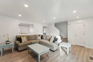 Living room featuring light hardwood / wood-style floors