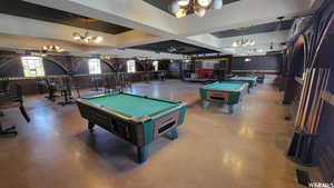 Recreation room featuring billiards