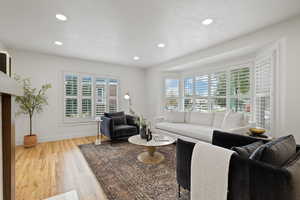 Living room featuring light wood-type flooring