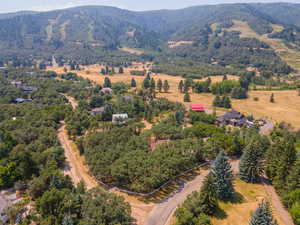 Birds eye view of property featuring a mountain view