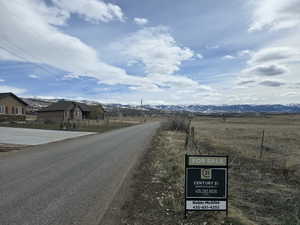 View of street with a mountain view