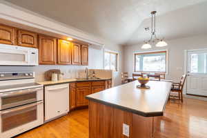 White appliances including double oven