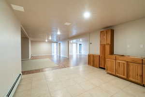 the beginning of a mother in law kitchen area or snack room for basement fun