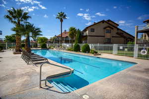 View of pool featuring a patio area