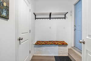 Mudroom featuring Tile wood-type flooring