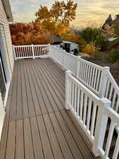 New Trex deck with stairs to the backyard