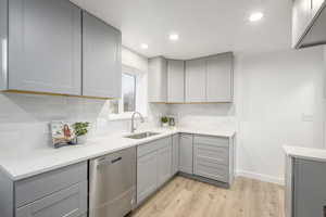 Kitchen featuring timeless backsplash