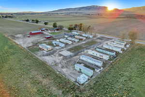 Birds eye view of property featuring a mountain view