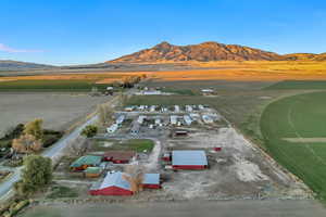 Bird's eye view featuring a mountain view