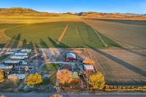 Drone / aerial view with a mountain view