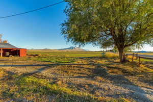 View of yard with a mountain view and a rural view