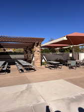 View of patio / terrace with a pergola