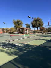 View of tennis court