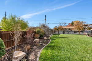 View of yard with a pergola