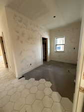 view from garage entrance to laundry room / walk in closet.