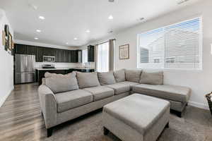 Living room and kitchen