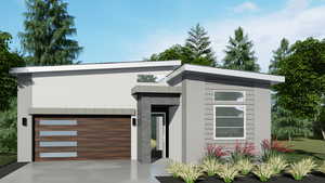 Contemporary house with a garage