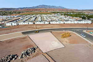 Aerial view with a mountain view