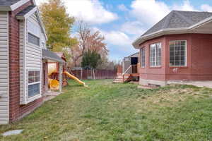 View of yard with a playground