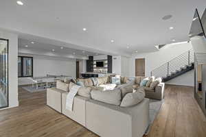 Living room featuring hardwood / wood-style floors