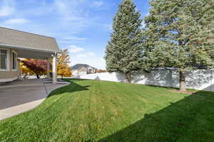 View of yard with a patio area