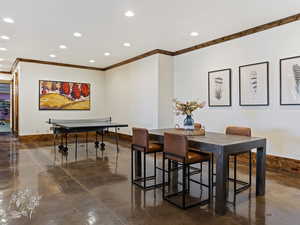 Dining room with crown molding