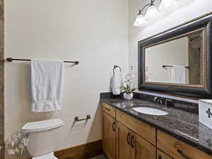 Bathroom with vanity and toilet