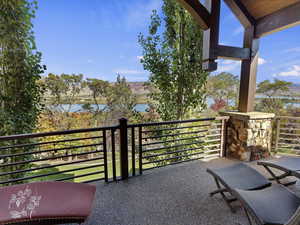 Balcony with a water view