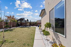 View of yard with a gazebo