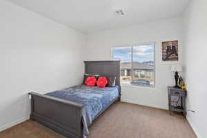 Bedroom with carpet floors