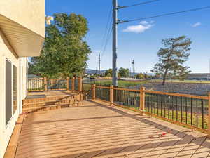 View of wooden deck