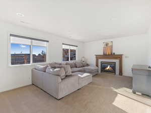 View of carpeted living room