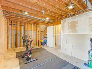 Exercise area featuring concrete flooring