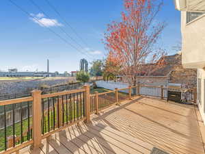 Wooden deck with grilling area