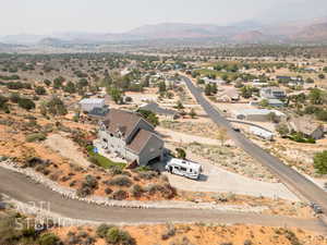 Drone / aerial view with a mountain view