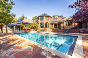 View of pool featuring a patio