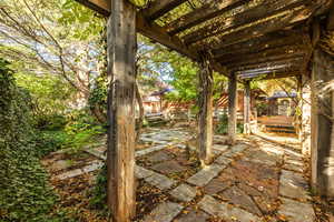 View of patio / terrace featuring a pergola