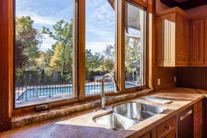 Kitchen with stainless steel dishwasher and sink